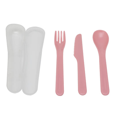 MOON 4-Piece Toddler Cutlery Set with Travel Case | Pink