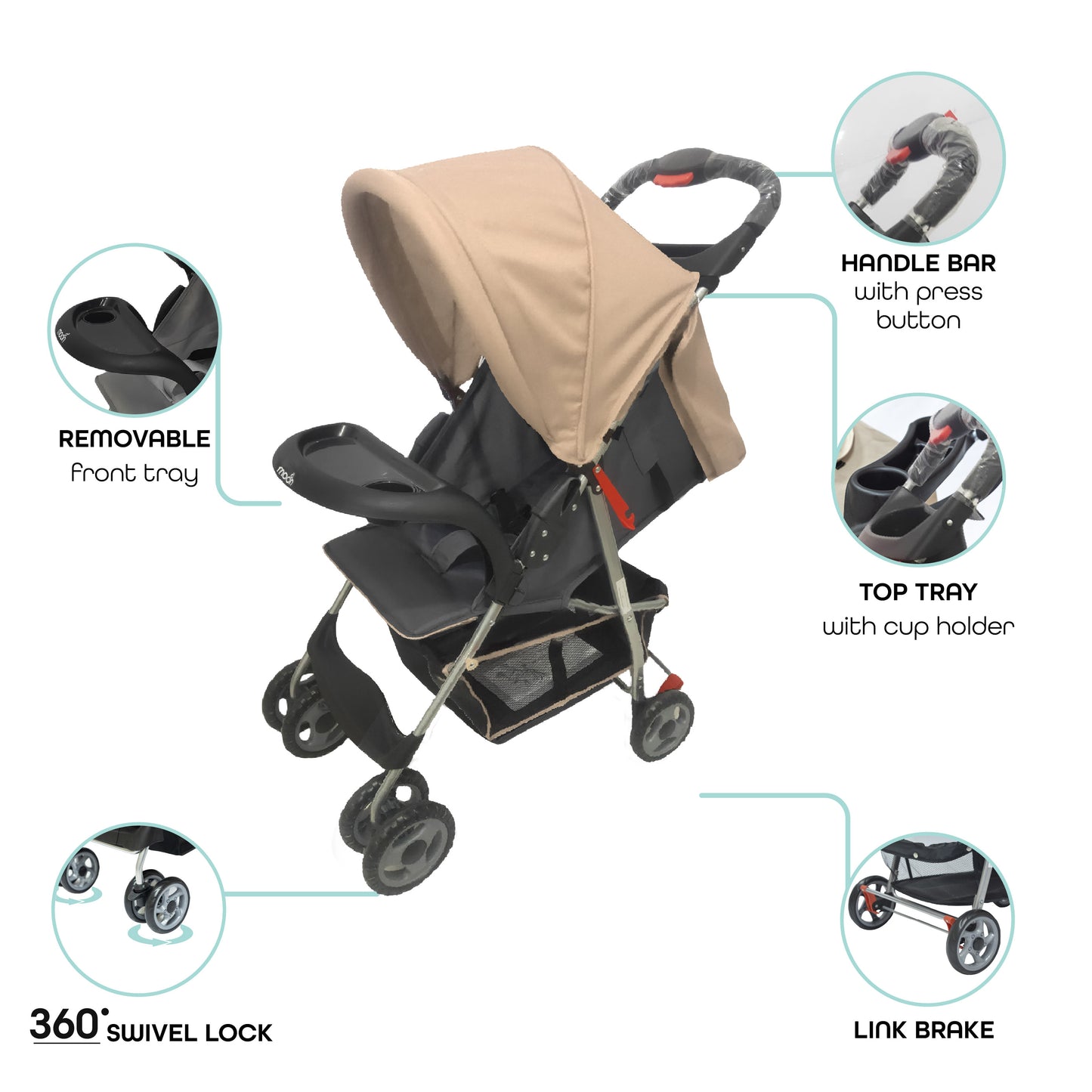 MOON - Bezik One Fold Stroller
