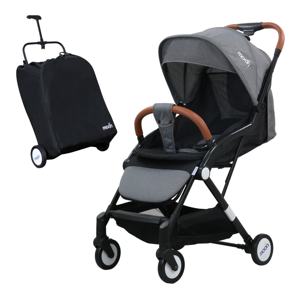 MOON Ritzi - Cabin Stroller - Black/Grey Dots - The Moon Brand™