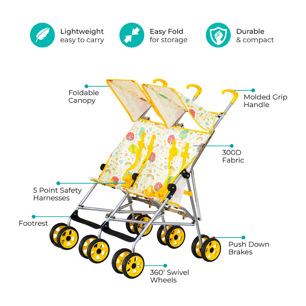 MOON Jet Plus Twin Buggy-Yellow - The Moon Brand™