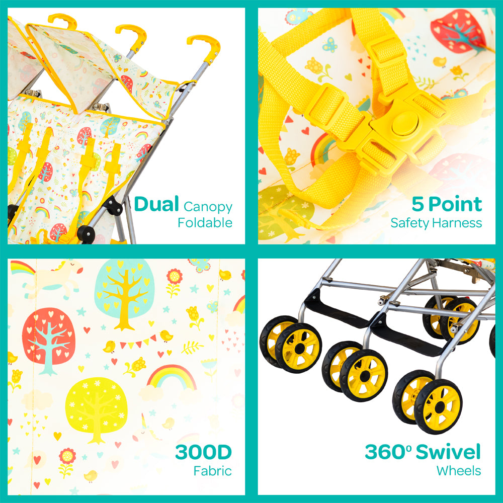 MOON Jet Plus Twin Buggy-Yellow