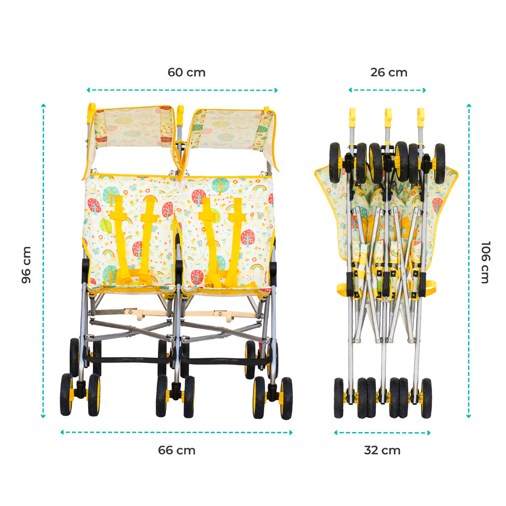 MOON Jet Plus Twin Buggy-Yellow