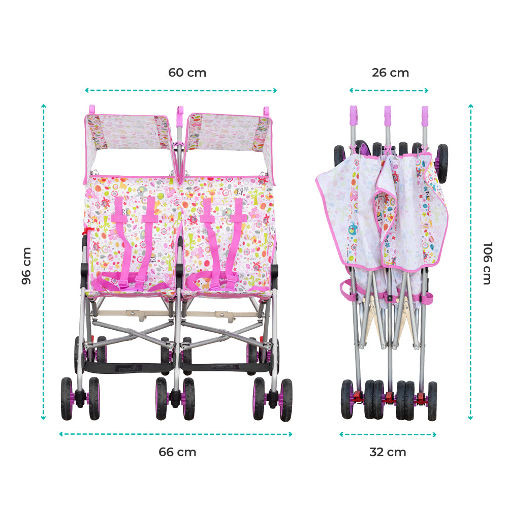 MOON Jet Plus Twin Buggy-Pink - The Moon Brand™