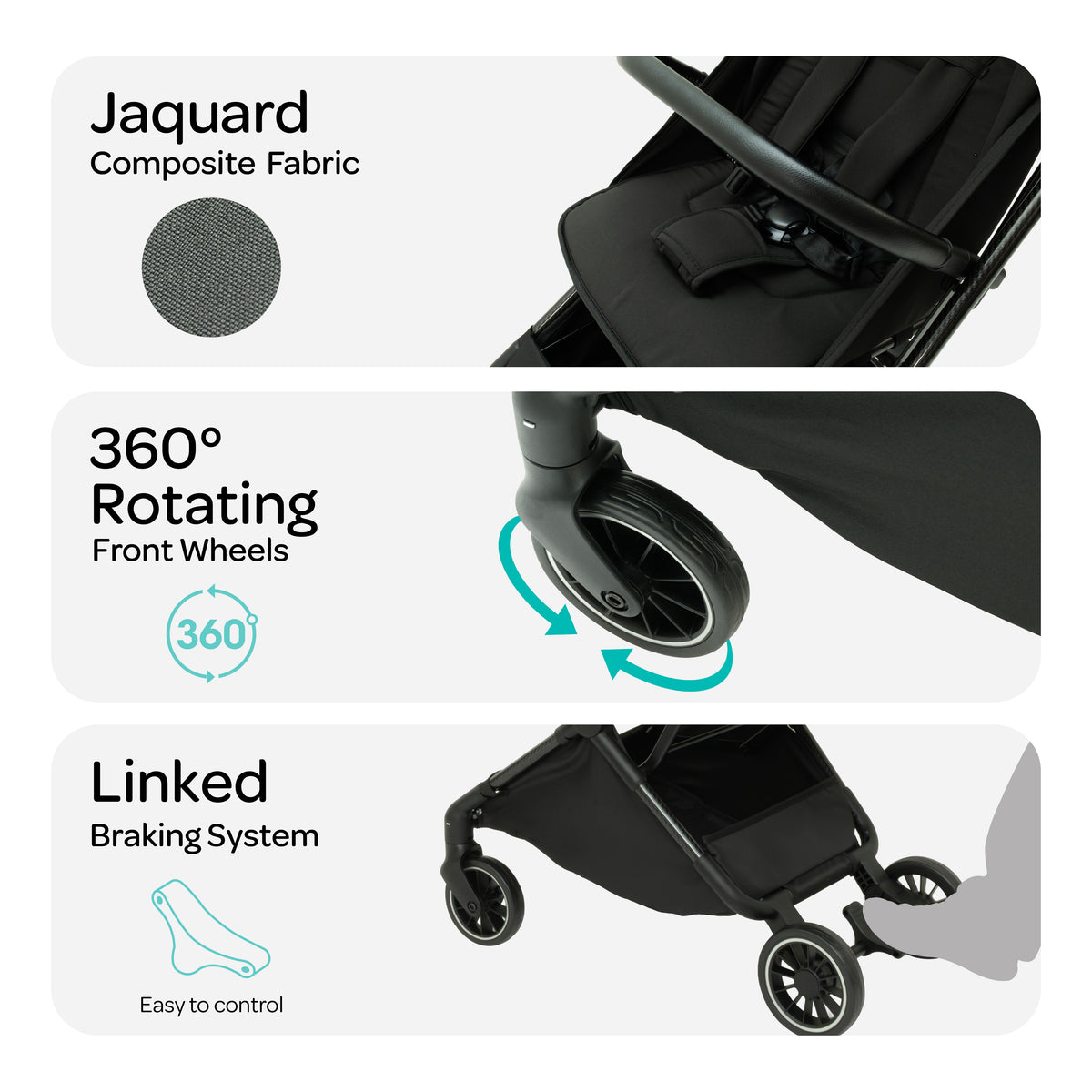The MOON Brand Tripzi Carbon Fiber Cabin Stroller – Ultra-Lightweight Travel-Ready Stroller with Easy Fold, Five-Point Safety Harness & Leather Handle - The Moon Brand™