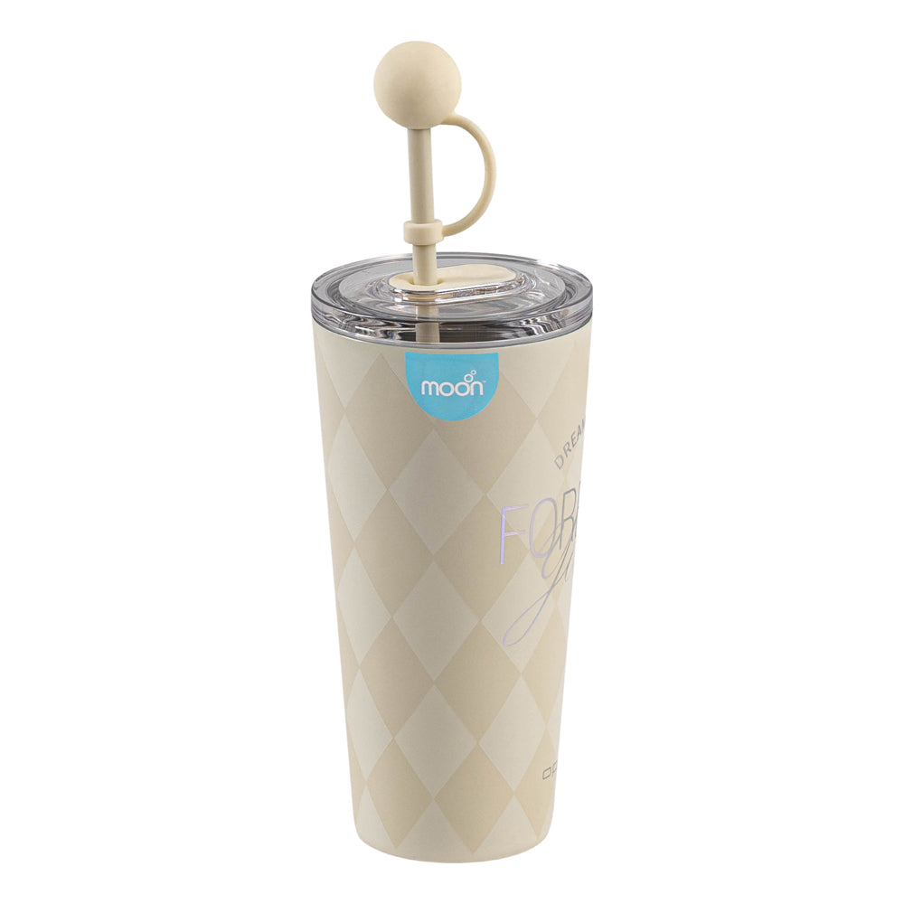 MOON Double Wall Smoothie Cup With Straw
86x86x206mm
473ml / 16oz-White - The Moon Brand™