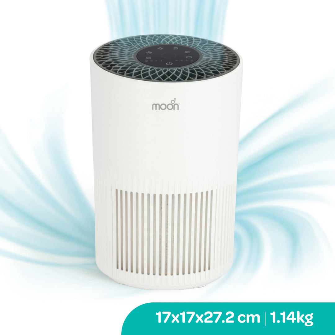 MOON Oxipure Baby Nursery Air Purifier, HEPA, Child Lock, 5–10 m² - White