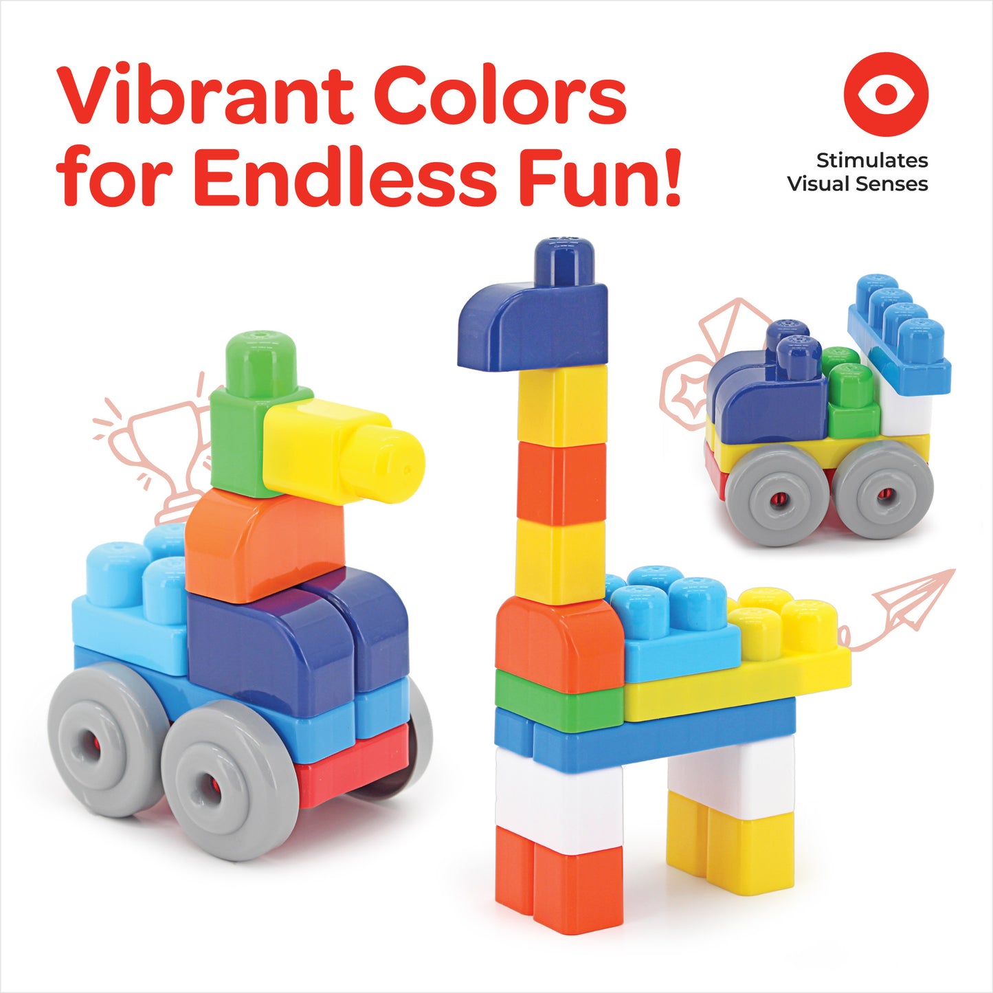 ألعاب مكعبات إبداعية للأطفال من مون، 30 قطعة (فيل)