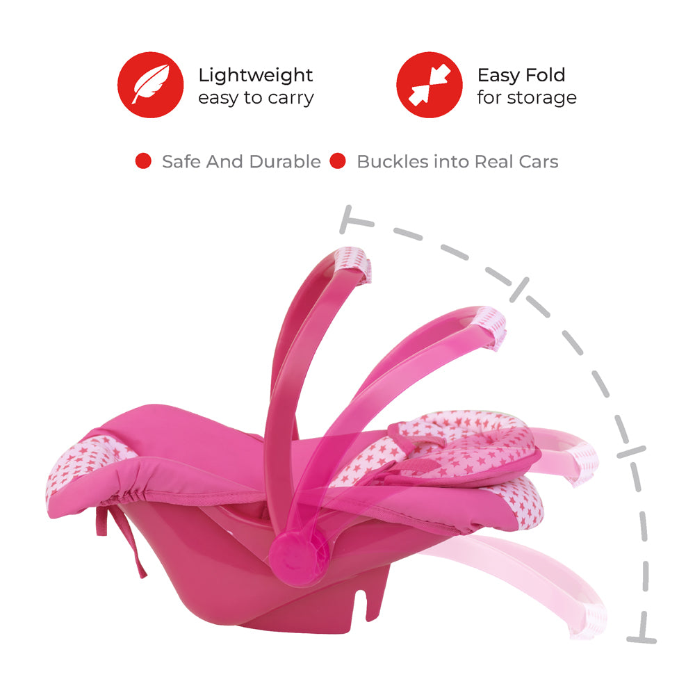 MOON Doll Carrier Car Seat--Pretend to play-Pink — The Moon Brand product image