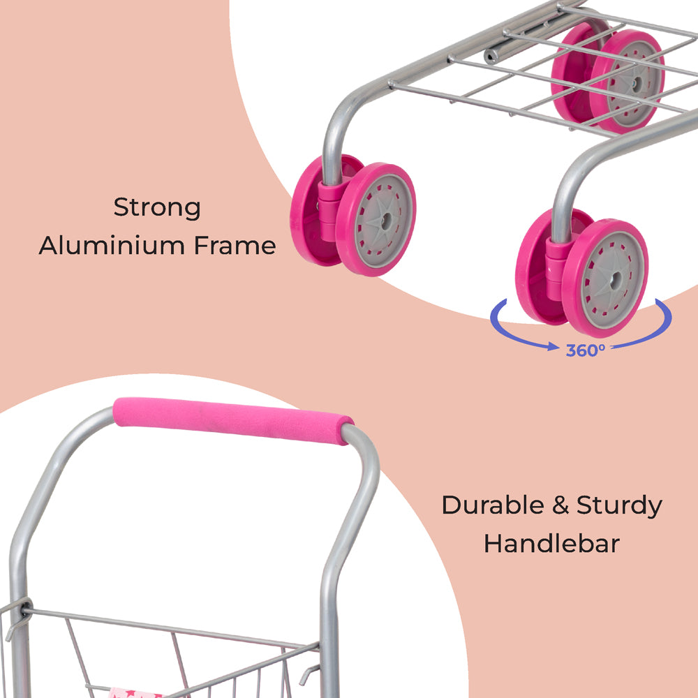 MOON Toy Shopping Trolley-Pretend to play-Pink