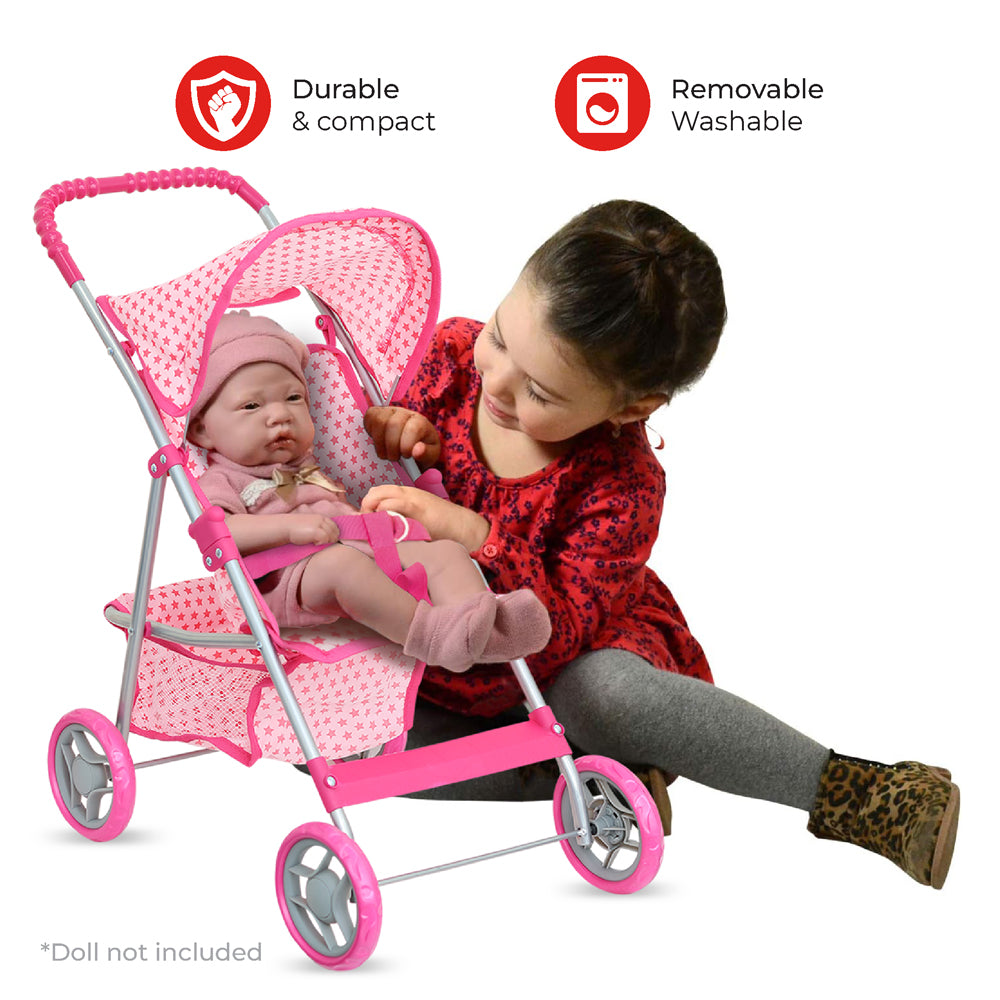 MOON Doll Stroller-Pretend to play-Pink — The Moon Brand product image