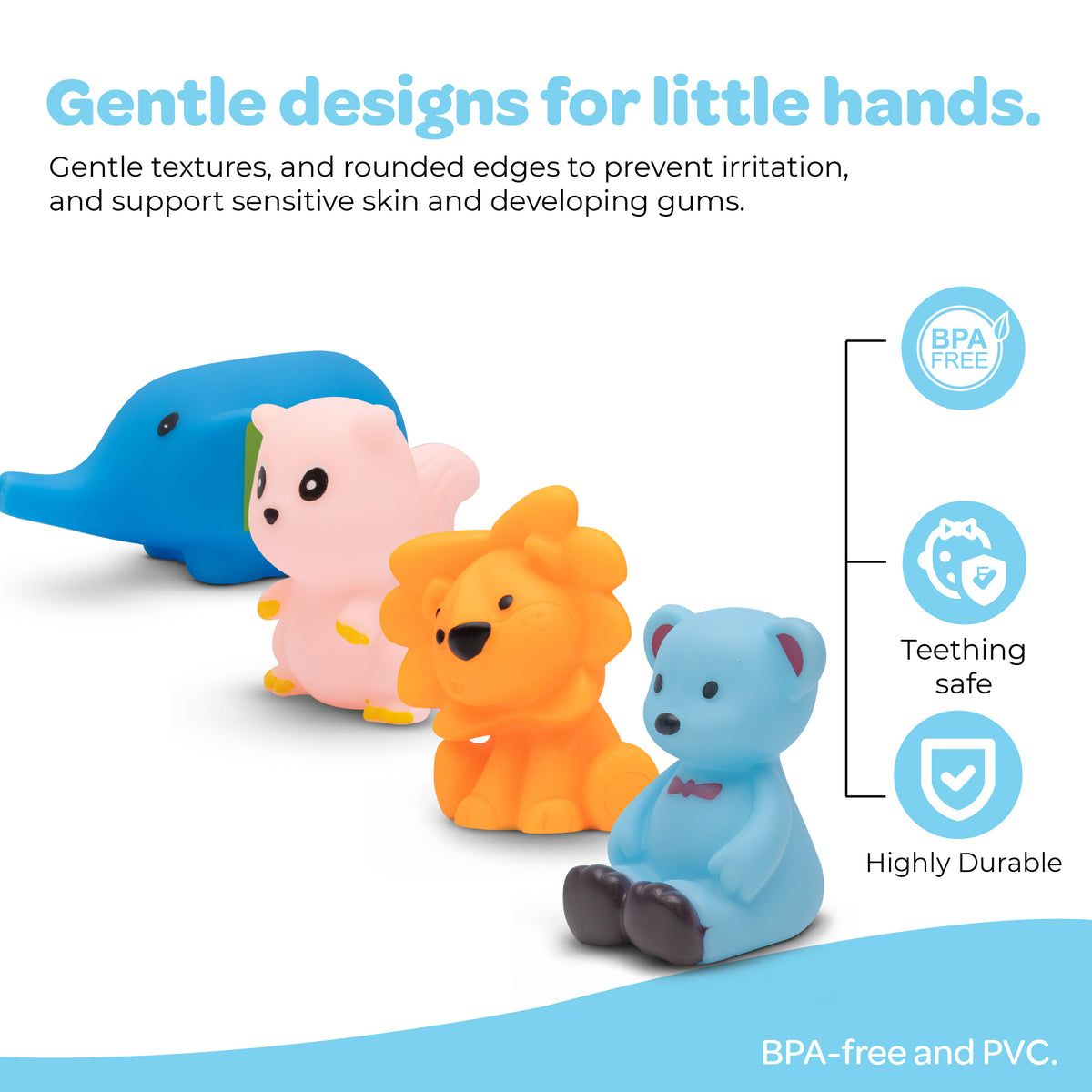 Moon Splash and Play Baby Bath Toys with Squeaker for Toddlers - Pack of 8 — The Moon Brand product image