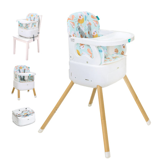 MOON Hite-Rite 4-in-1 Convertible -Baby Highchair-Booster-Dining Chair-Carry Box-Green