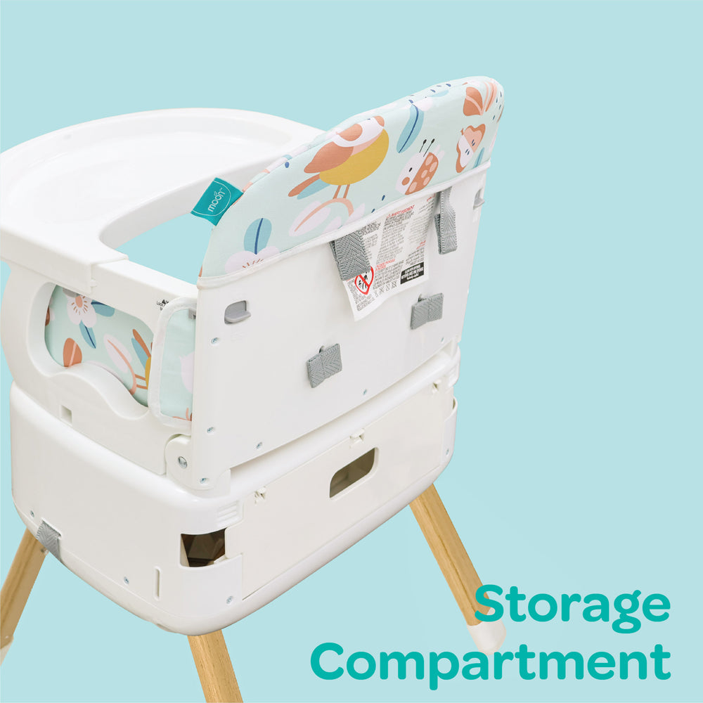 MOON Hite-Rite 4-in-1 Convertible -Baby Highchair-Booster-Dining Chair-Carry Box-Green