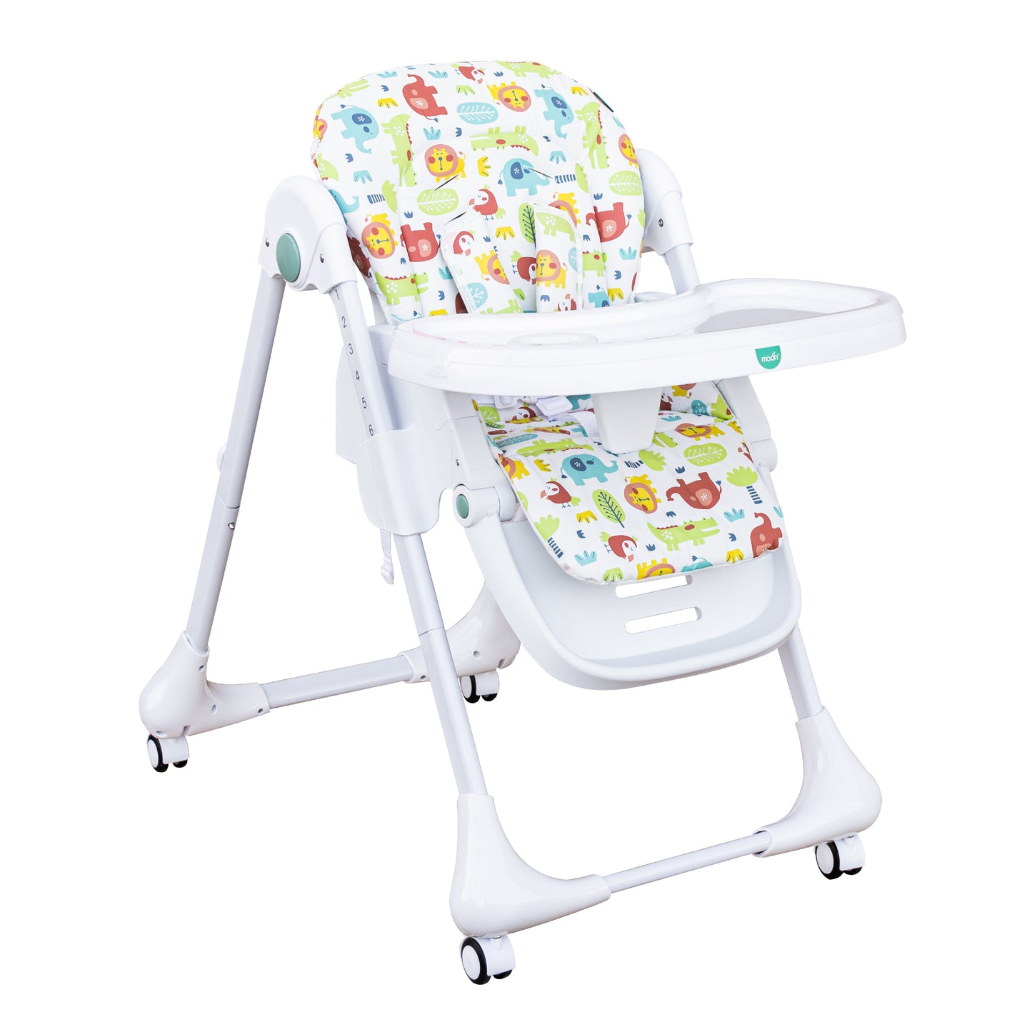 MOON Apex Baby Highchair With 7 adjustable heights and Reclining Feature-Grey