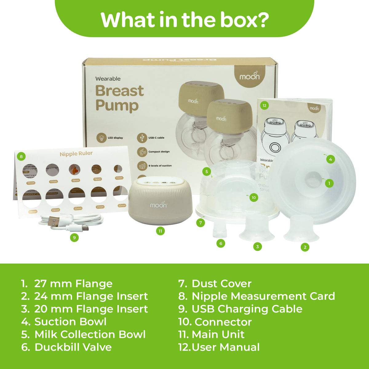 MOON Wearable Double Electric Breast Pump – Hands-Free