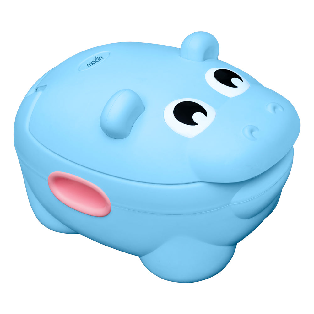 MOON Baby potty Hippo with PU Cushion - Blue - The Moon Brand™