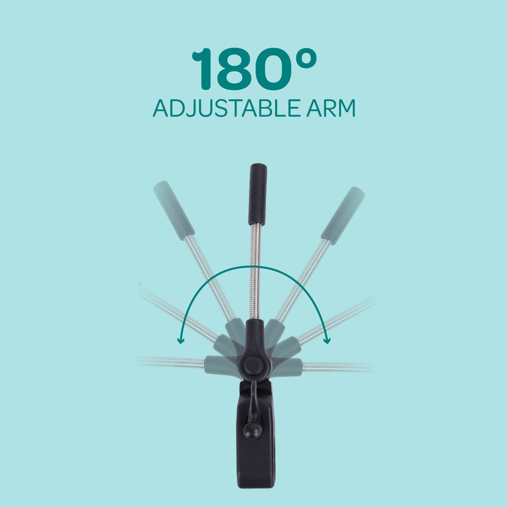 MOON waterproof Baby Stroller Umbrella with 180 Degree adjustable arm- Universal Clip-Black