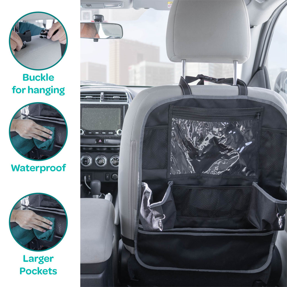 MOON Sumo Baby/Infant Car Seat (0-6 Years, 0-25 Kg, Pink) / Baby Back Seat Mirror (Black Twill) / Baby Back Seat Organizer (Black Prismatic) - The Moon Brand™