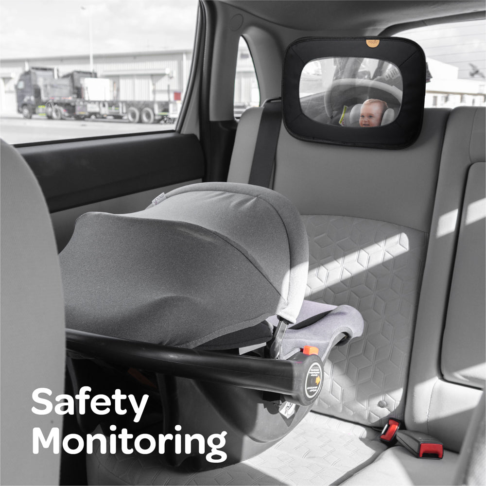 MOON Baby Back Seat Mirror - Universal Fit, Anti-Slip, 360,Degree-Black Twill - The Moon Brand™