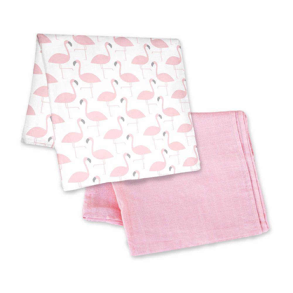 MOON Bamboo Muslin Wrap/ Swaddle-Elephant Print & Blue. - The Moon Brand™