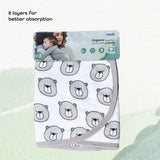 MOON Organic Burpy Cloth. (8 Layer)-Bear, Forest,& grey