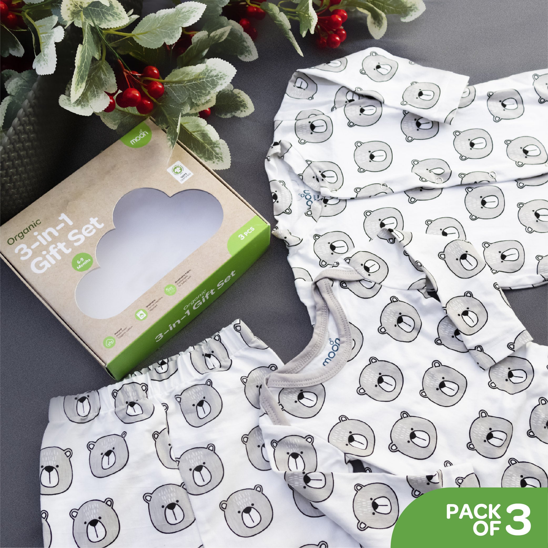 MOON 3 in 1 Gift Set-Bear Print - The Moon Brand™