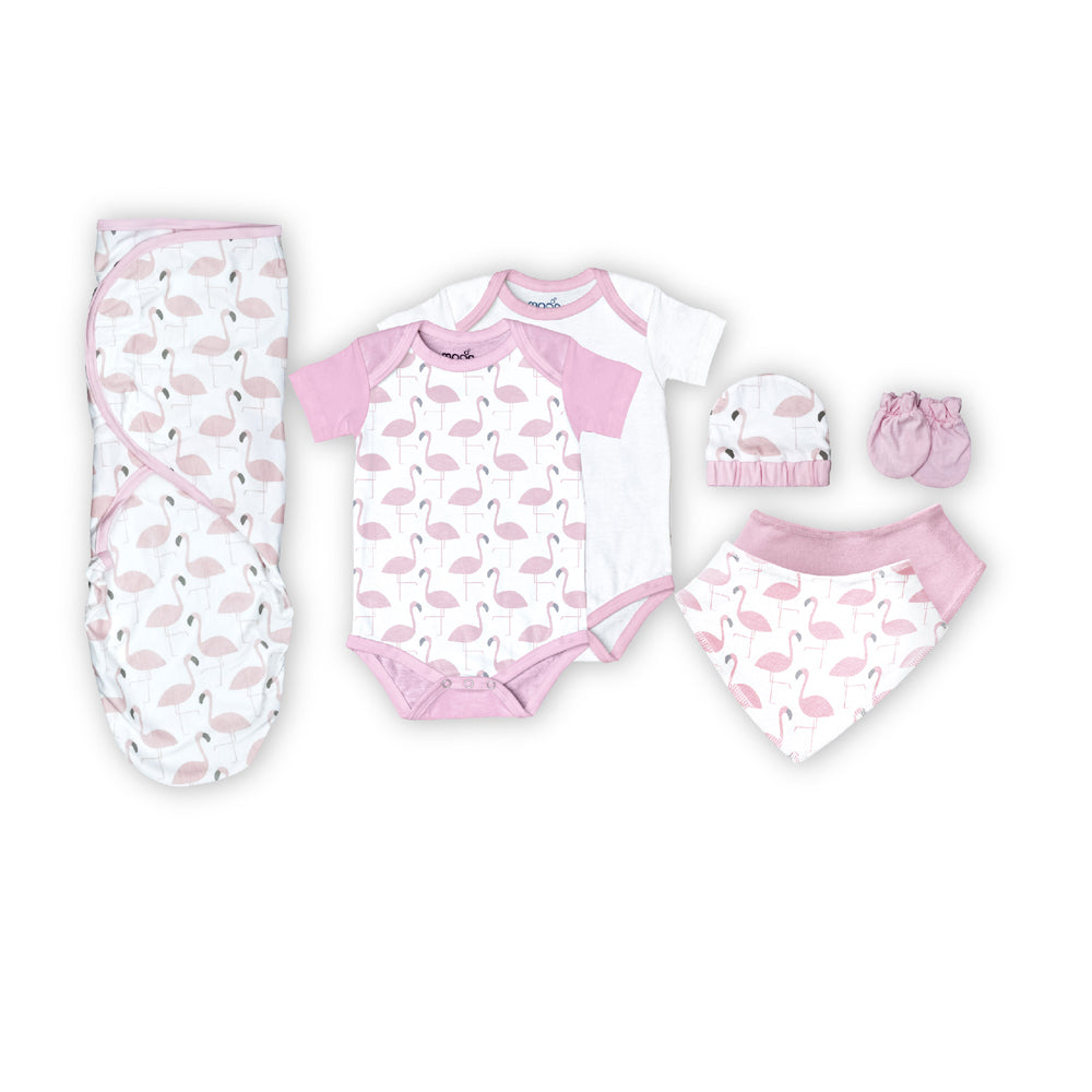 MOON Baby Clothing combo Set of 7,Swan Print - The Moon Brand™
