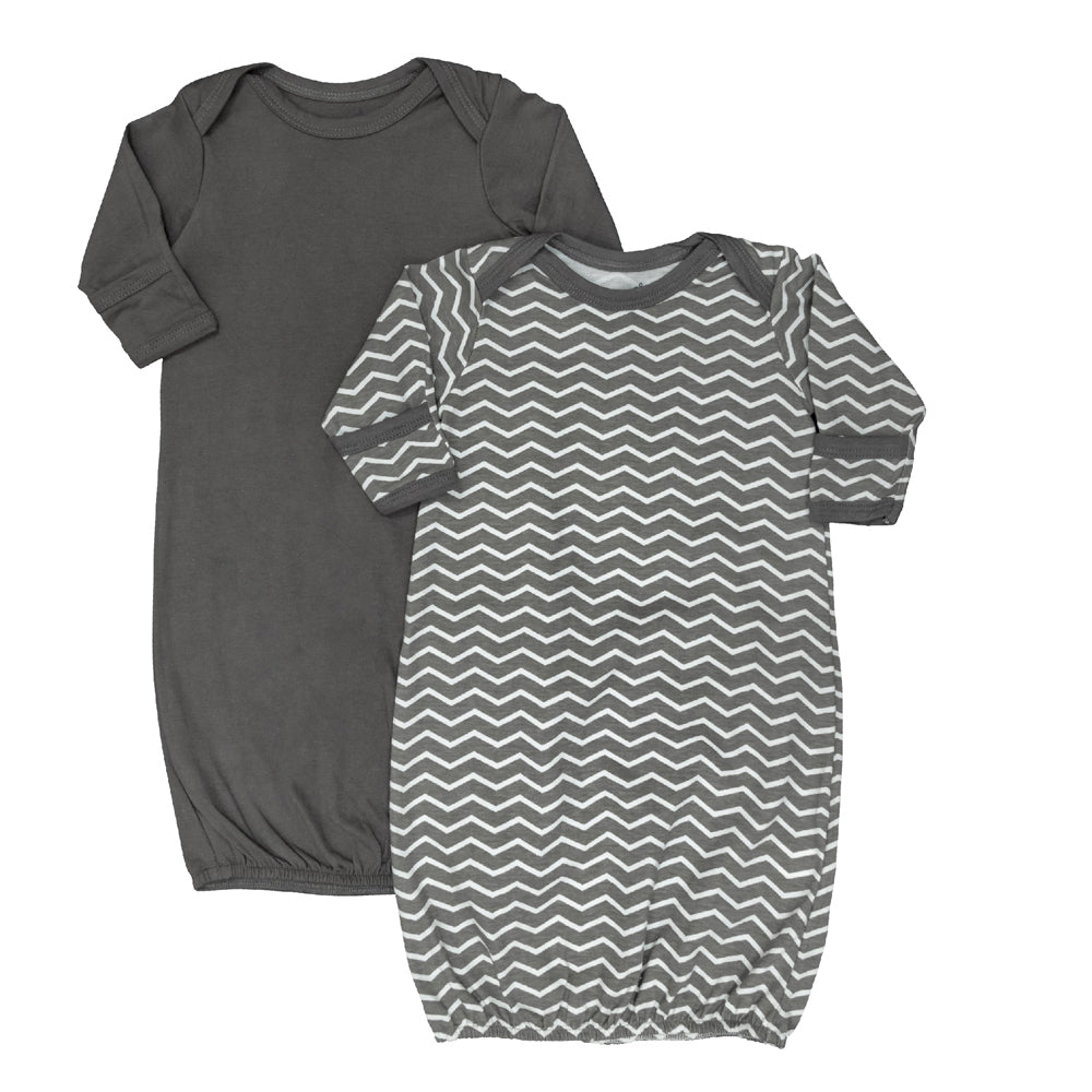 MOON Organic Sleep gown set of 2, Orange and Forest Print - The Moon Brand™