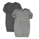 MOON Organic Sleep gown set of 2, Orange and Forest Print