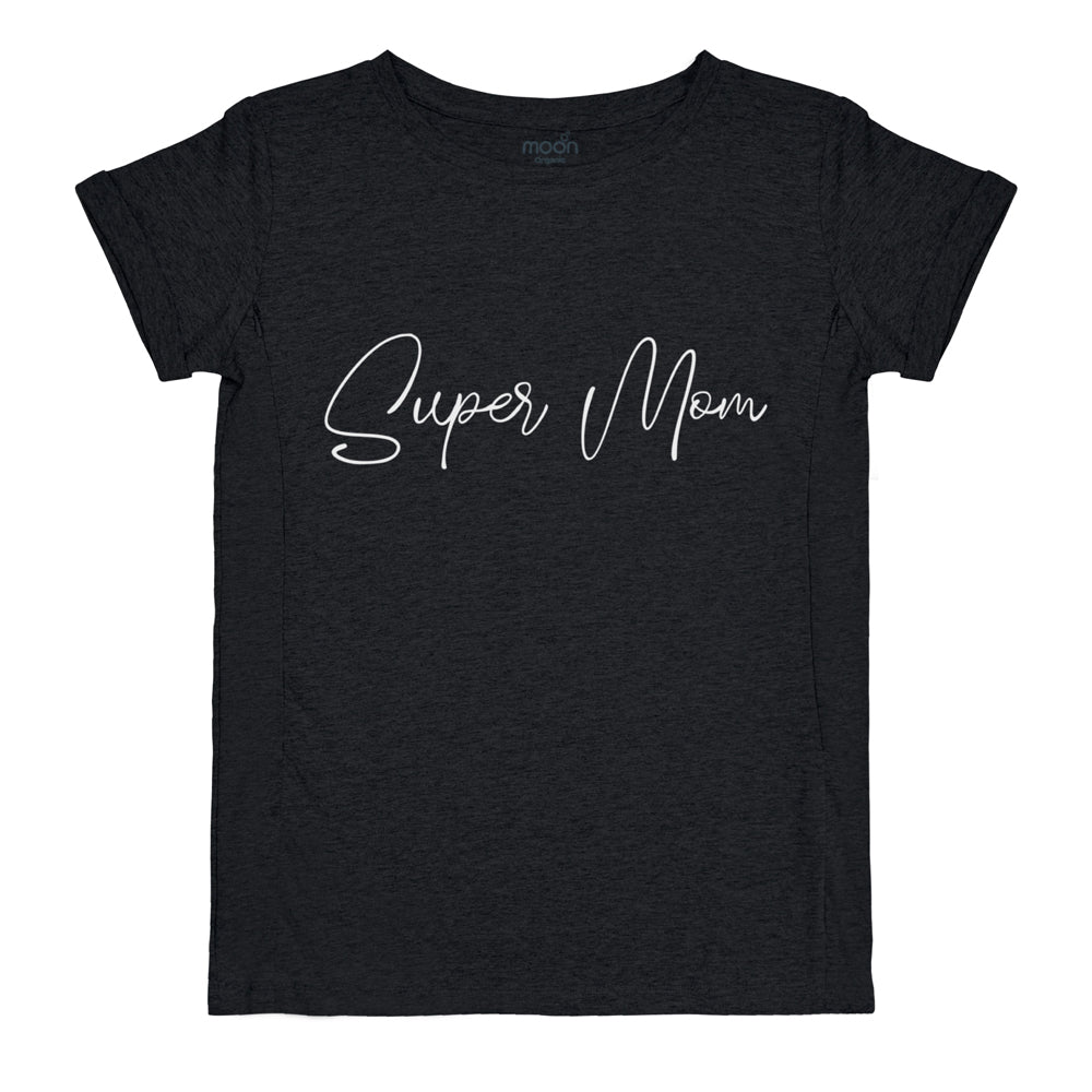 MOON Organic Moms Feeding T-shirt-Dark Grey - The Moon Brand™