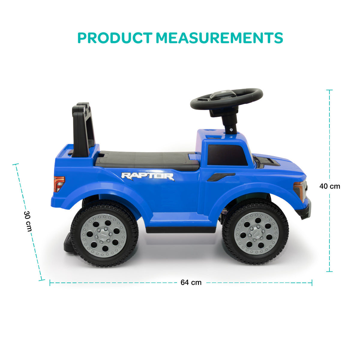 MOON Licensed Ford F150 Raptor Foot-to-Floor Ride-On Car for Toddlers,12-36 Months -Blue — The Moon Brand product image