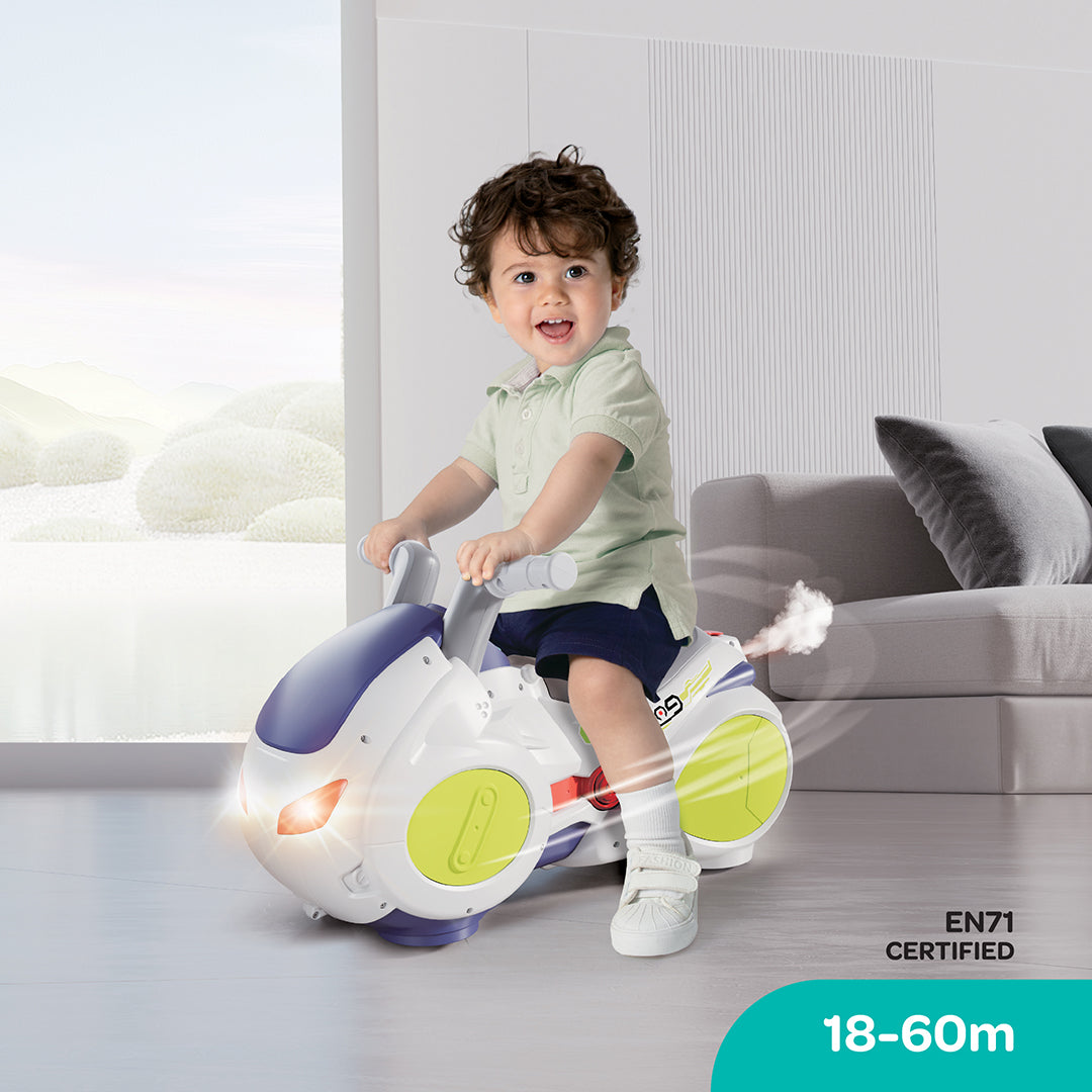 MOON Drifting Motorcycle Ride-On Toy for Kids -White — The Moon Brand product image