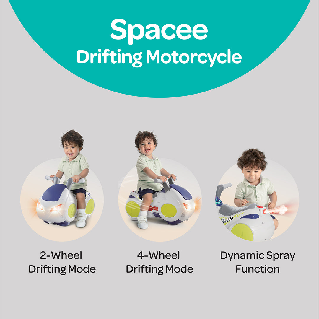 MOON Drifting Motorcycle Ride-On Toy for Kids -White — The Moon Brand product image