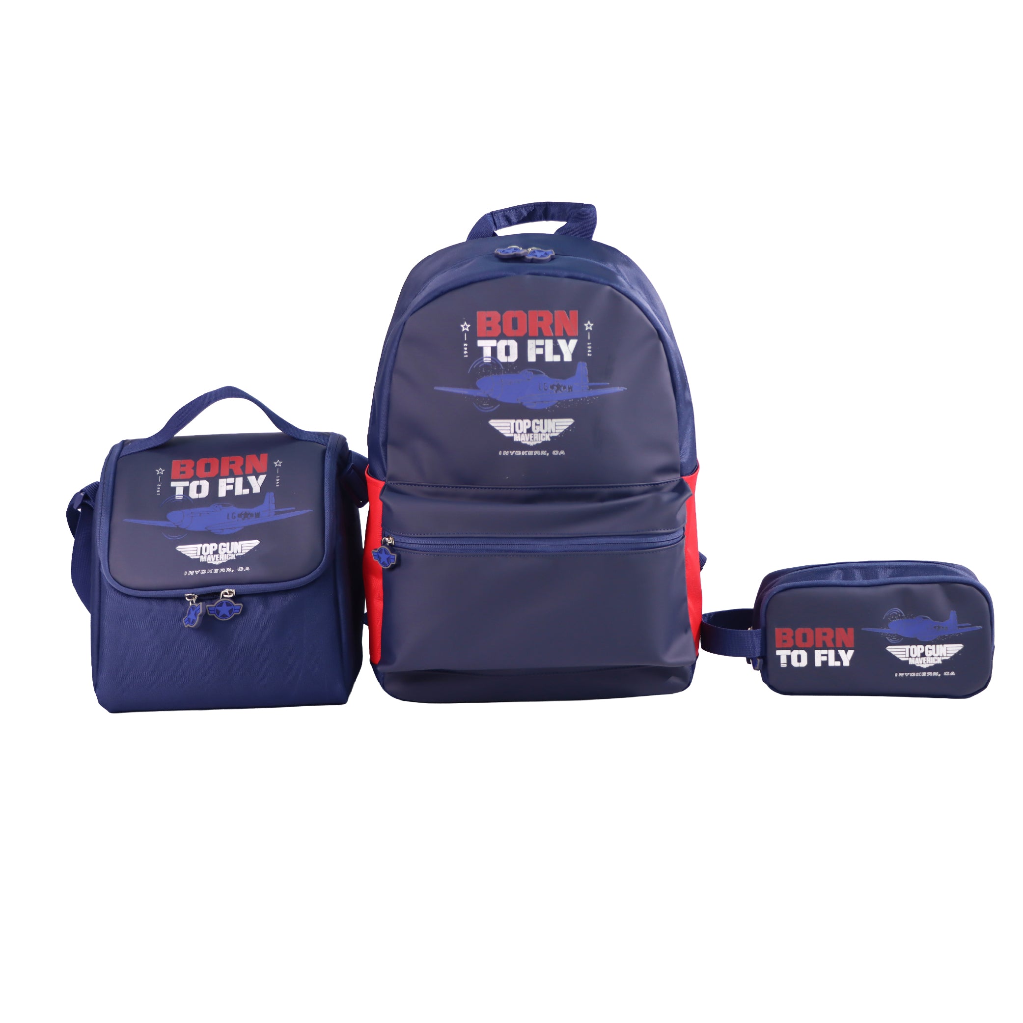 MOON Licensed Top Gun 3-in-1 Kids School Backpack Set
