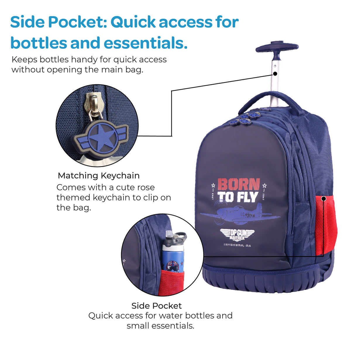 MOON Licensed Top Gun 3-in-1 Kids Trolley Set
