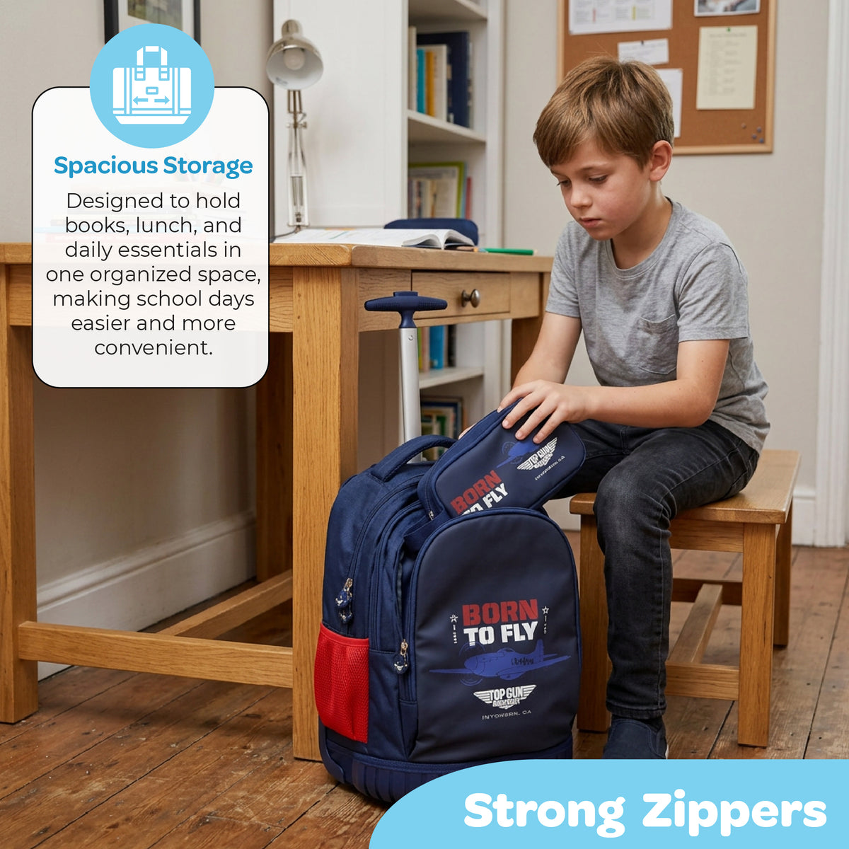 MOON Licensed Top Gun 3-in-1 Kids Trolley Set