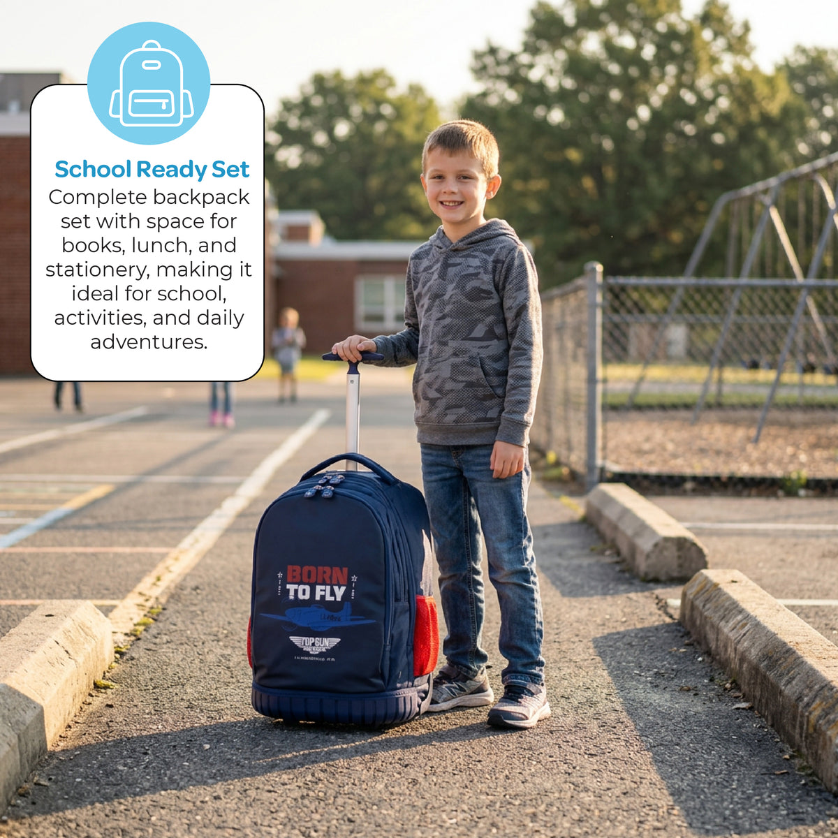 MOON Licensed Top Gun 3-in-1 Kids Trolley Set