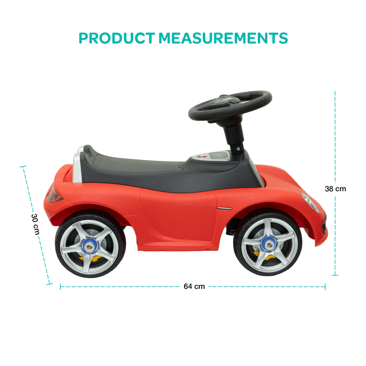 MOON Mini Motors Porsche Carrera GT Foot-to-Floor Ride-On ,1.5-5 Years -Red