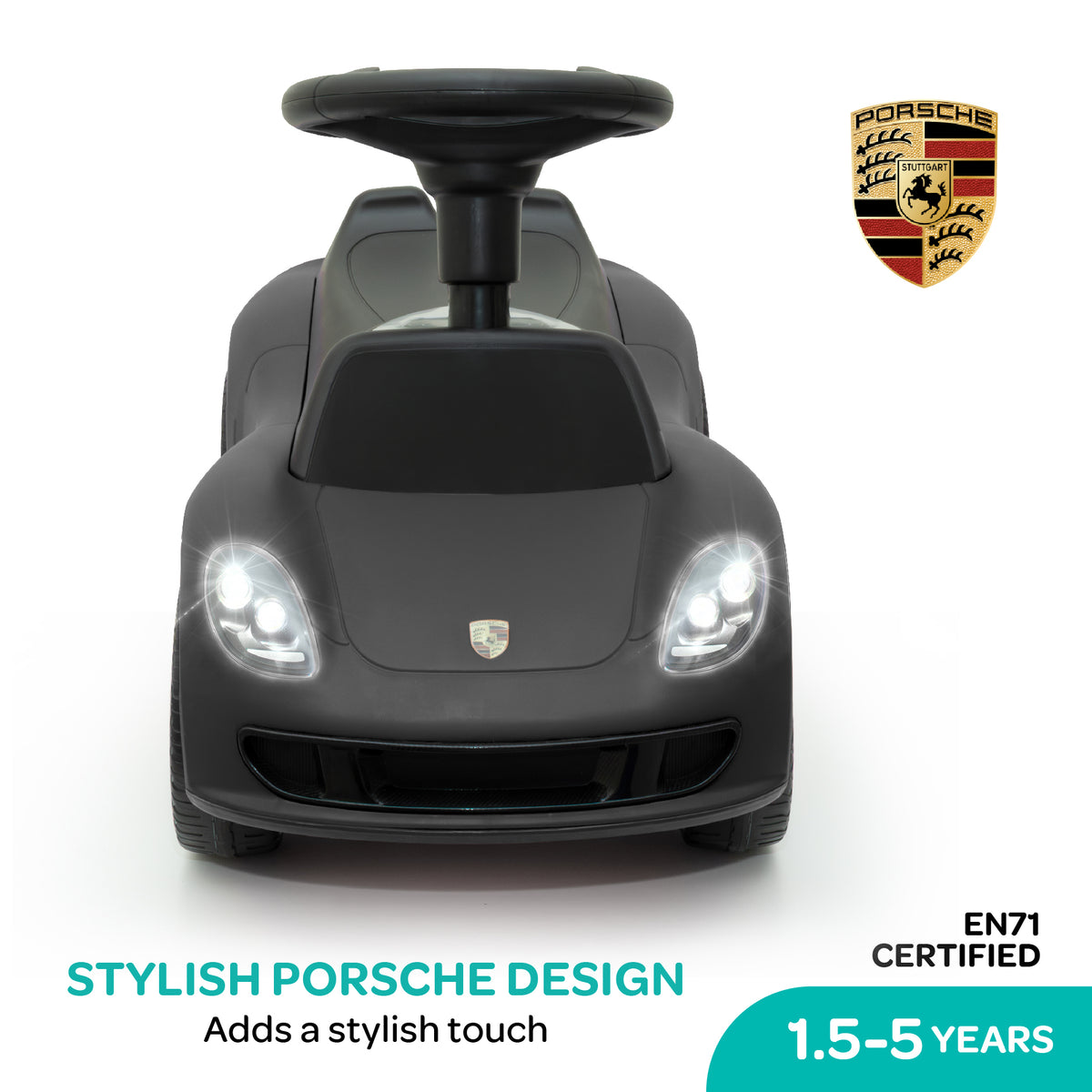 MOON Mini Motors Porsche Carrera GT Foot-to-Floor Ride-On ,1.5-5 Years-Black