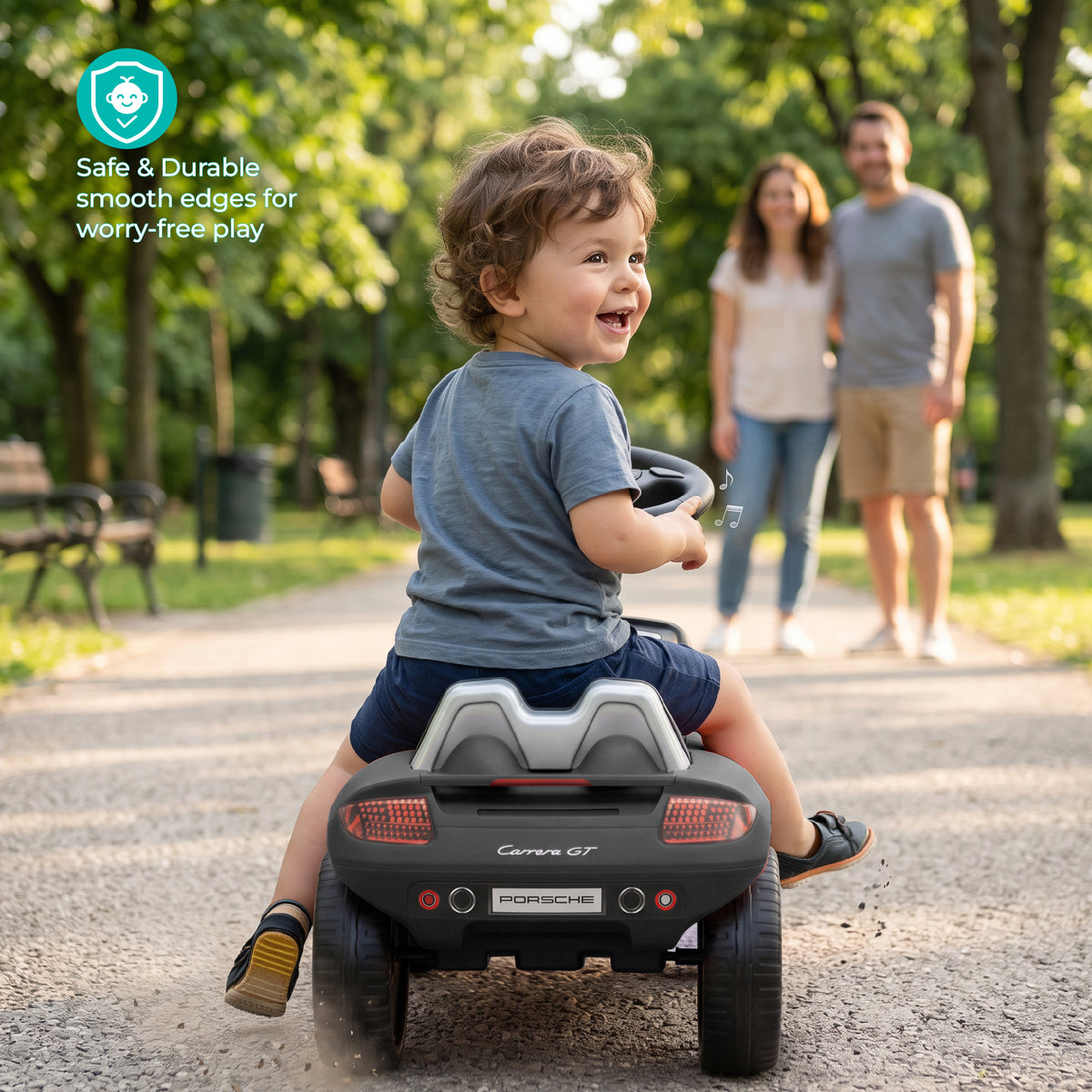 MOON Mini Motors Porsche Carrera GT Foot-to-Floor Ride-On ,1.5-5 Years-Black — The Moon Brand product image