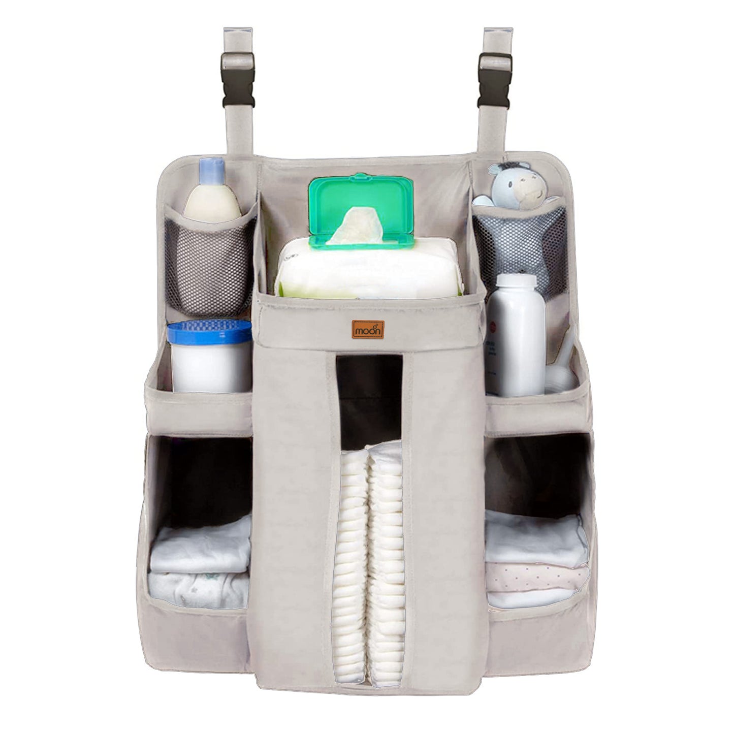 منظم سرير الأطفال من مون - رمادي فاتح