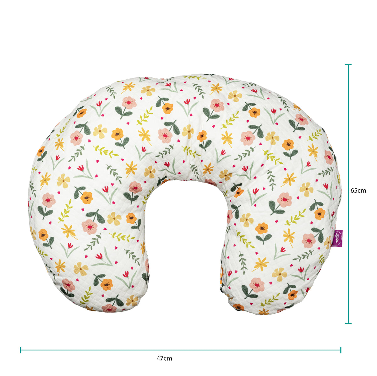 MOON Portable Nursing Breast Feeding Baby Support Pillow Cushion With Washable Zippered Cover-Hippo — The Moon Brand product image