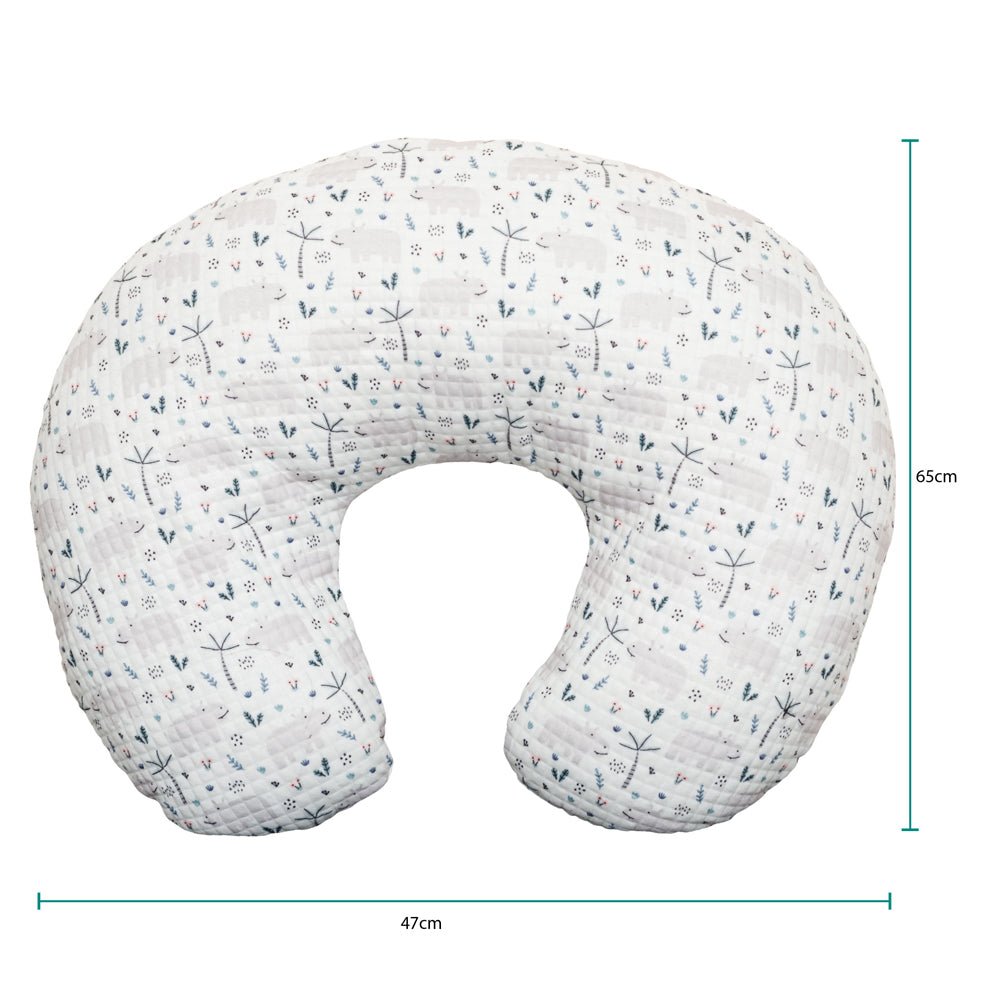 MOON Portable Nursing Breast Feeding Baby Support Pillow Cushion With Washable Zippered Cover-Hippo - The Moon Brand™