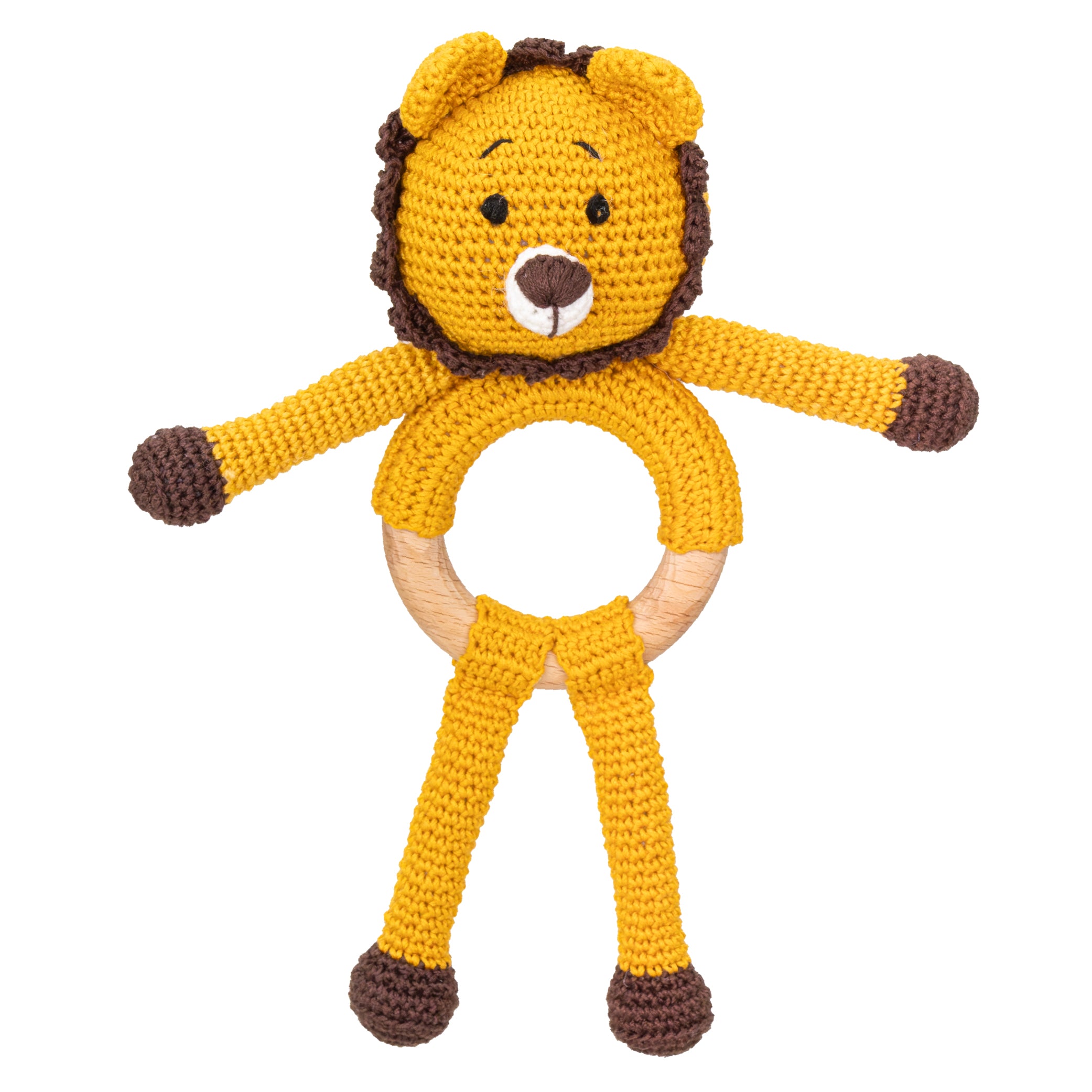 MOON Handcrafted Crochet Toy with Cuddle Ring - Lion - The Moon Brand™
