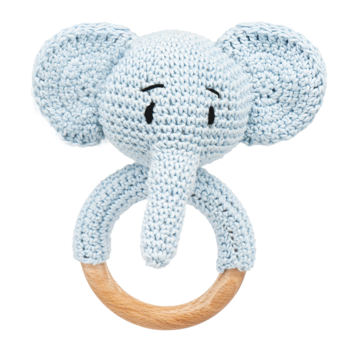 MOON Handcrafted Crochet Ring Rattle Toy-Elephant - The Moon Brand™