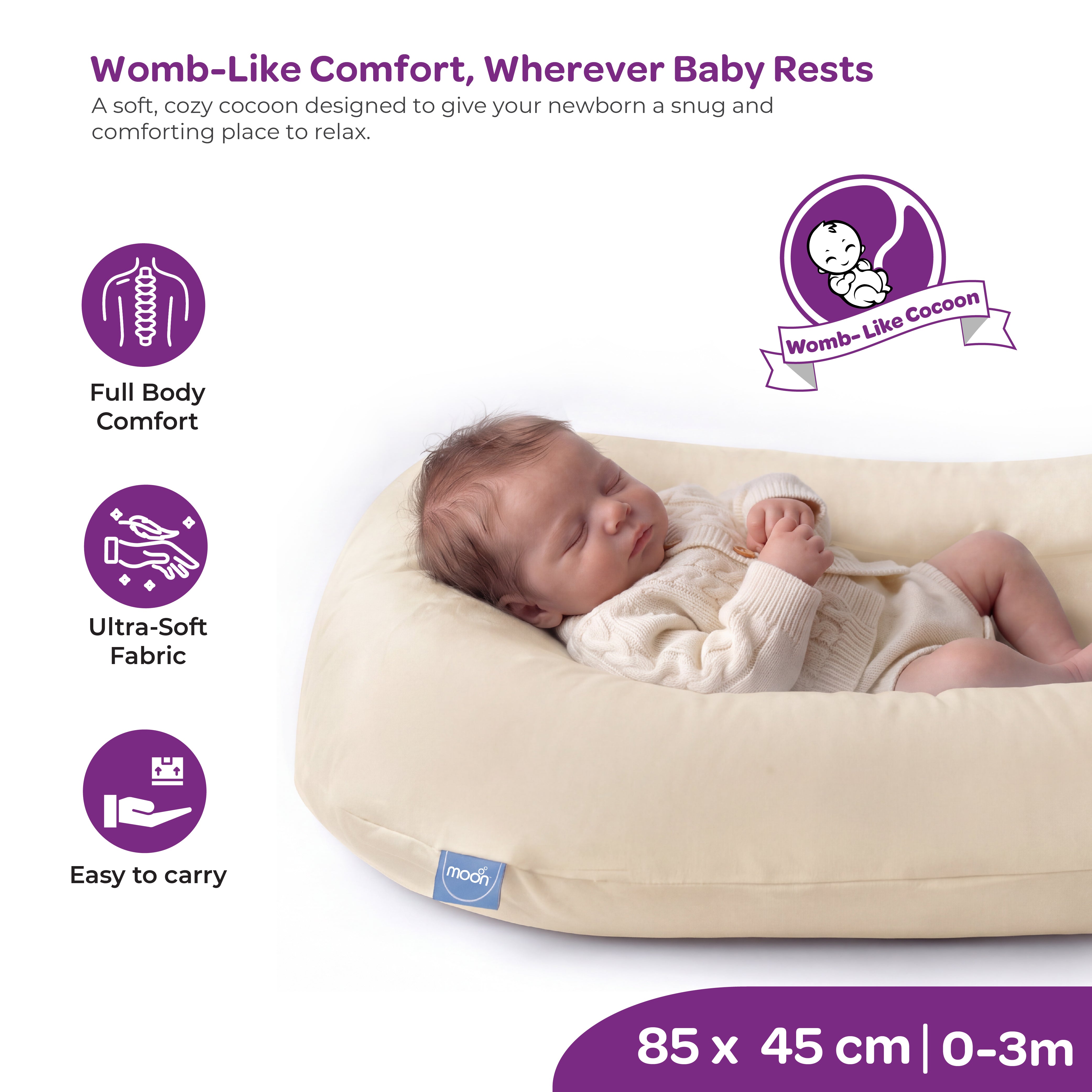 MOON Premium Baby Lounger - Beige