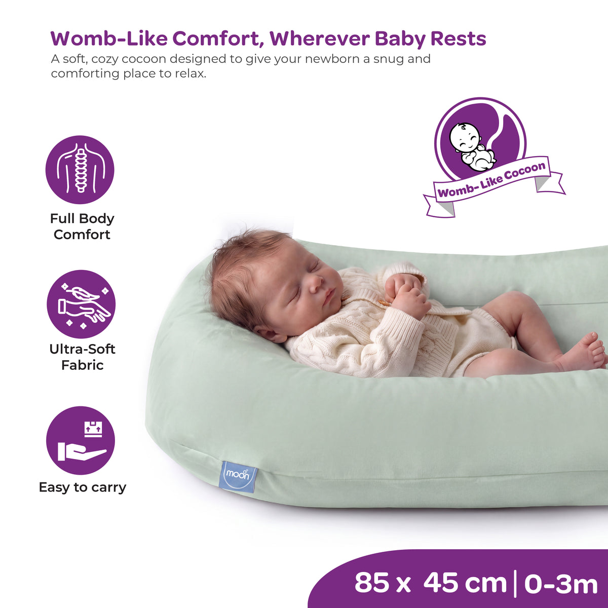 MOON Premium Baby Lounger - Green