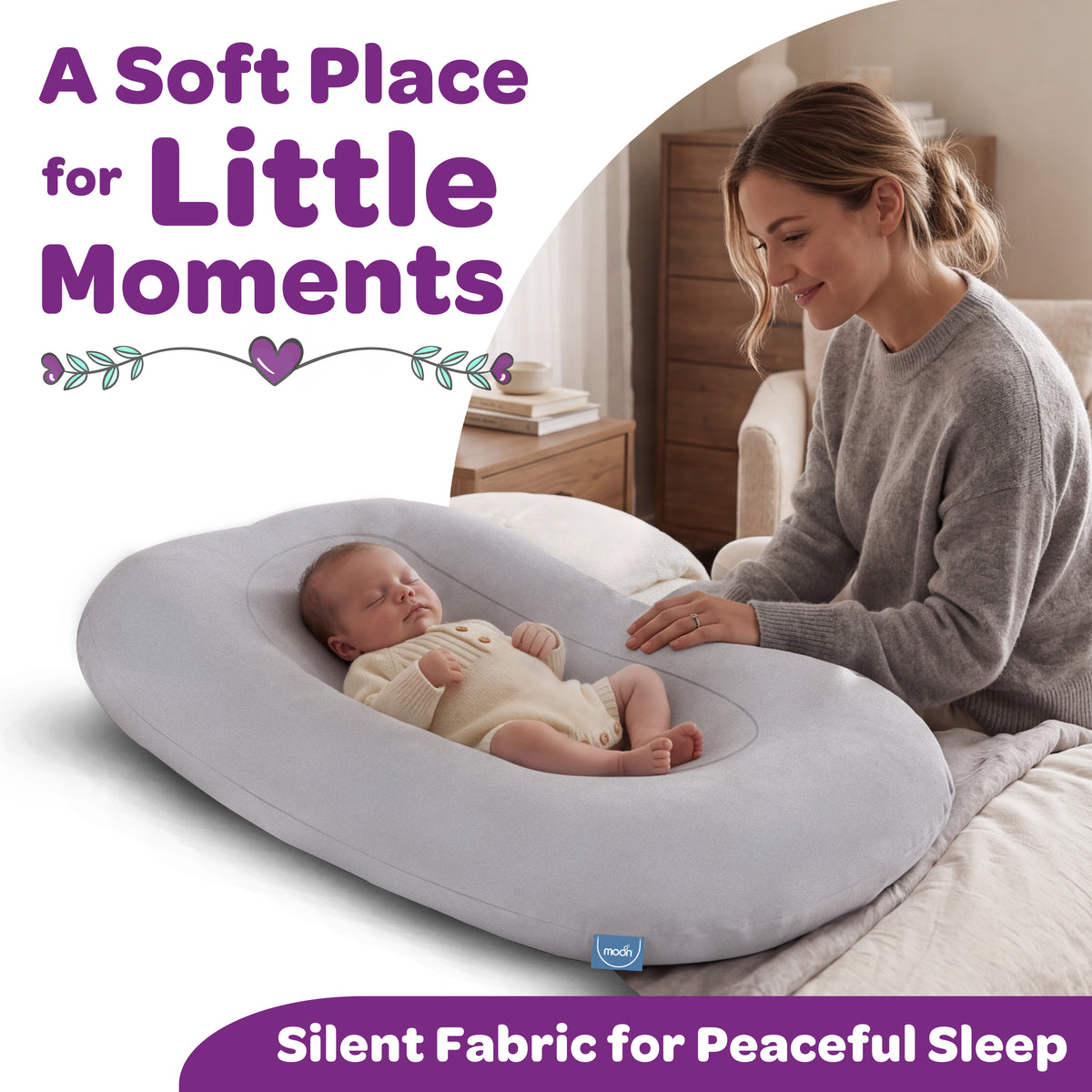 MOON Premium Baby Lounger - Grey