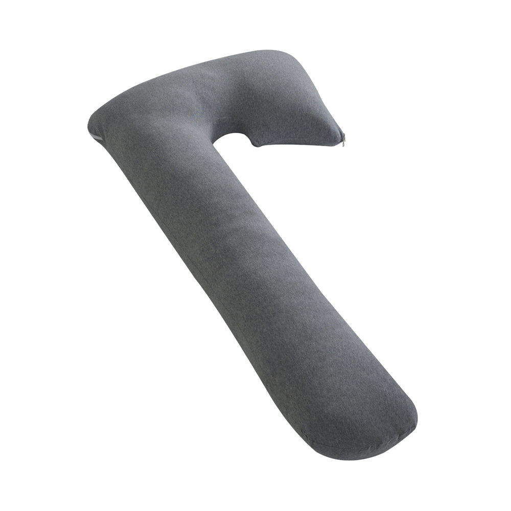 MOON Organic J Shaped Maternity Pillow-Light Grey
