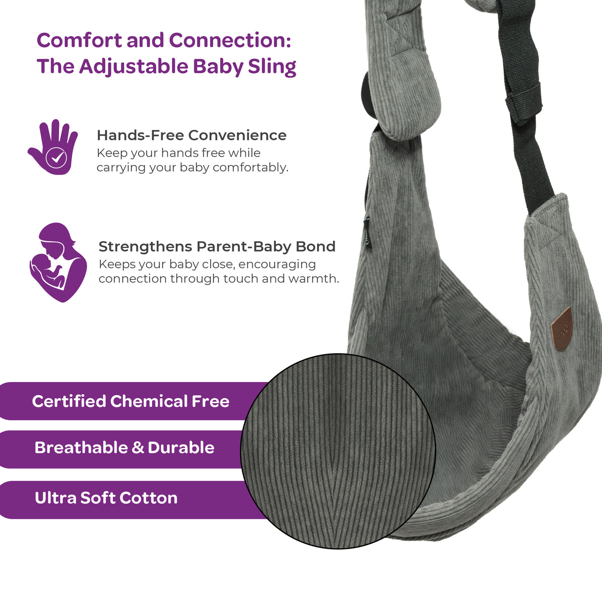 MOON Baby Carrier Baby Sling Carrier-Grey